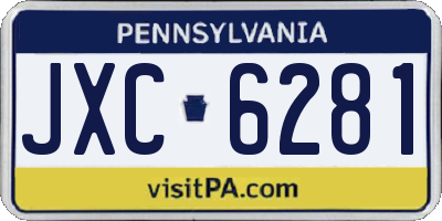 PA license plate JXC6281