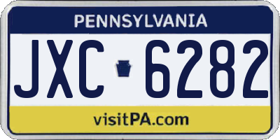 PA license plate JXC6282