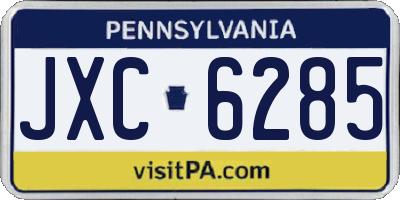 PA license plate JXC6285