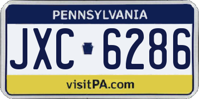 PA license plate JXC6286