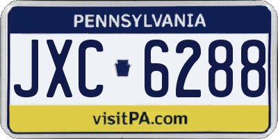 PA license plate JXC6288
