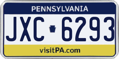 PA license plate JXC6293