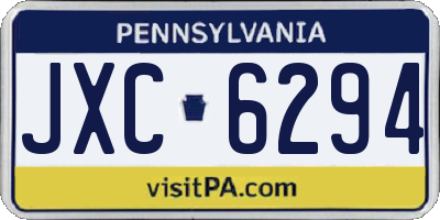 PA license plate JXC6294