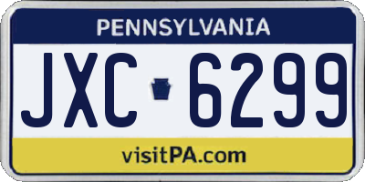 PA license plate JXC6299
