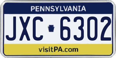 PA license plate JXC6302