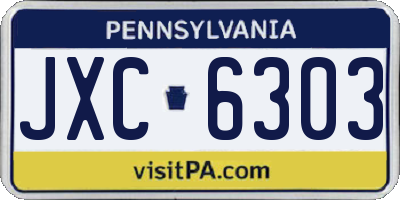 PA license plate JXC6303