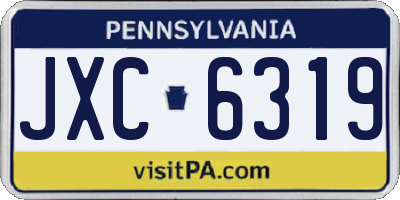PA license plate JXC6319