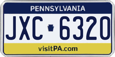 PA license plate JXC6320