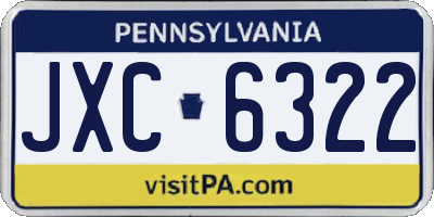 PA license plate JXC6322