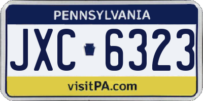 PA license plate JXC6323