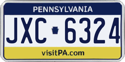 PA license plate JXC6324