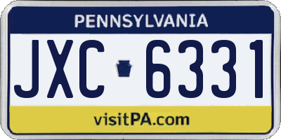 PA license plate JXC6331