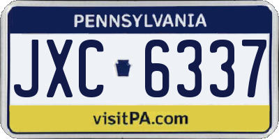 PA license plate JXC6337