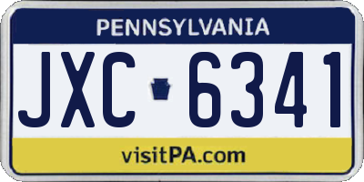PA license plate JXC6341