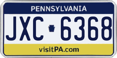 PA license plate JXC6368