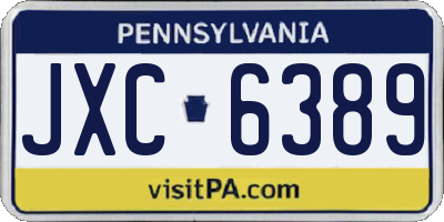 PA license plate JXC6389