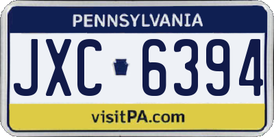 PA license plate JXC6394