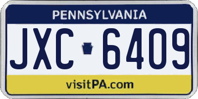 PA license plate JXC6409