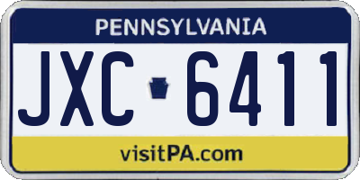 PA license plate JXC6411