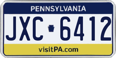 PA license plate JXC6412