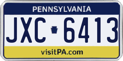 PA license plate JXC6413