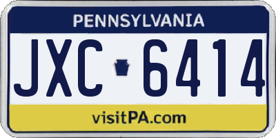 PA license plate JXC6414
