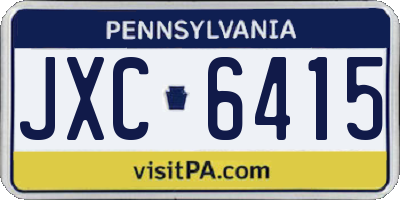 PA license plate JXC6415