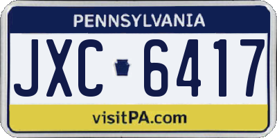 PA license plate JXC6417