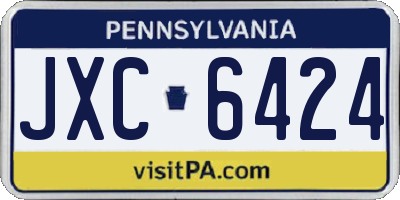 PA license plate JXC6424