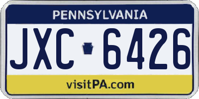 PA license plate JXC6426