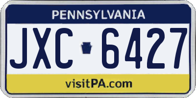 PA license plate JXC6427