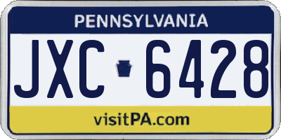 PA license plate JXC6428