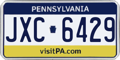PA license plate JXC6429