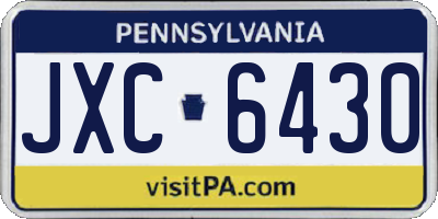 PA license plate JXC6430