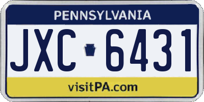 PA license plate JXC6431
