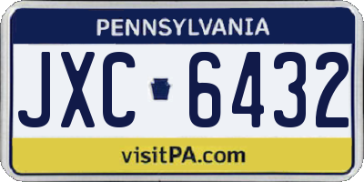 PA license plate JXC6432
