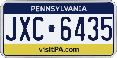PA license plate JXC6435