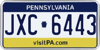 PA license plate JXC6443