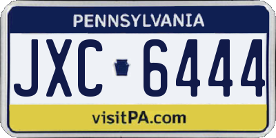 PA license plate JXC6444