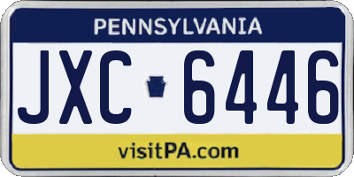 PA license plate JXC6446