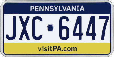 PA license plate JXC6447