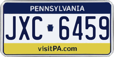 PA license plate JXC6459