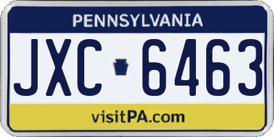 PA license plate JXC6463
