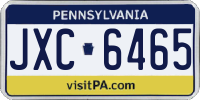PA license plate JXC6465