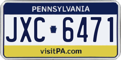 PA license plate JXC6471