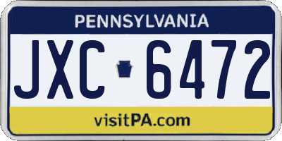 PA license plate JXC6472