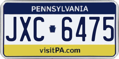 PA license plate JXC6475