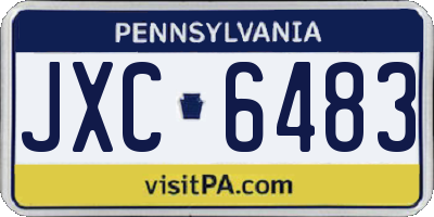 PA license plate JXC6483