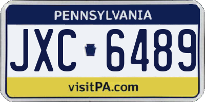 PA license plate JXC6489