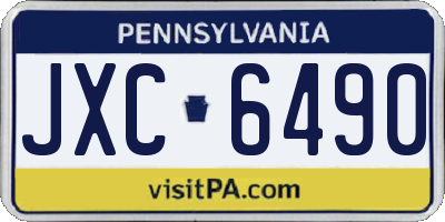PA license plate JXC6490